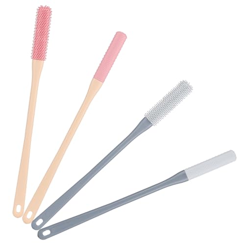 Brosse de nettoyage pieds long manche silicone pour douche bien-être