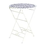 plateau pour table mosaique  Table de Jardin Ø 60 cm en Acier Blanc et Plateau mosaîque Paros