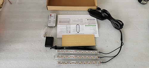 LED植物育成ライト、赤+青+黄ライト、屋内植物用、4/8/12時間タイマー、81個のLED、10段階調光、苗多肉植物用、3ヘッド20cm