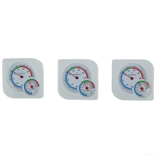 3er Set Innen Außen Thermometer mit Hygrometer Genaue analoge Klimamessung