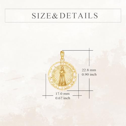 KECHO 14K Real Gold Patron Saint Necklace Religious Protection Pendant 14K Solid Gold Jewelry Gifts for Men Women3