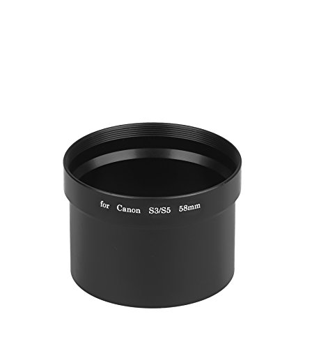 Tubo adaptador 58mm para añadir filtros y corregir distancias en Canon S3 IS