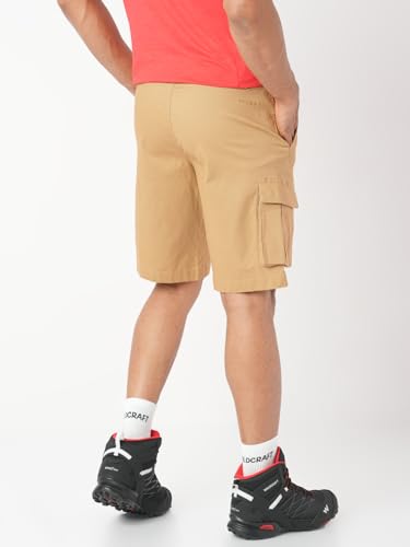 Image of Wildcraft Solid 3-Pocket Cargo Shorts, Comfortable, Regular Fit