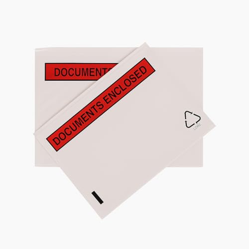 Image of Full Gumming Packing List Envelope 9.5x7 Inch A5 Size, Self-Adhesive Waterproof Document Pouch, Packing List Enclosed Invoice Sleeve for Shipping, Courier Use - Pack of 150 (241mm X 178mm)
