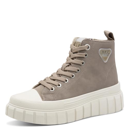 Marco Tozzi Damen Sneaker hoch mit Wechselfußbett Plateau, Braun (Taupe), 39 EU