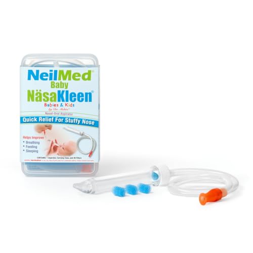 Image of NeilMed Baby NasaKleen Nasal-Oral Aspirator with 49 Hygiene Filters and a Convenient Storage Travel Case