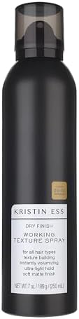 Kristin Ess Dry Texture Hair Spray for Women | Professional Salon | Light Hold Texturizing Styler + Volumizing Hairspray for Curls, Waves + Fine Hair | Soft Matte Finishing | Fresh Pear Fragrance, 7oz