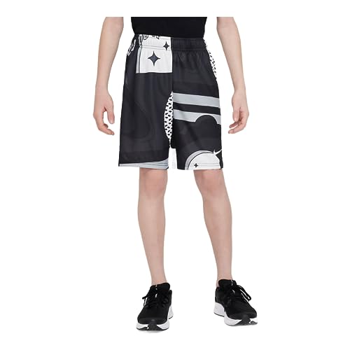 Nike Boys' Dri-FIT Printed Basketball Shorts X-Large Black/White