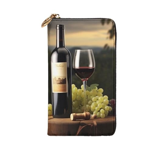 Red Wine Wallet For Women Men Clutch Rfid Blocking Leather Wallets Large Capacity Purse Credit Card Holder Money Case With Zipper Phone Holder Long Travel Purse2