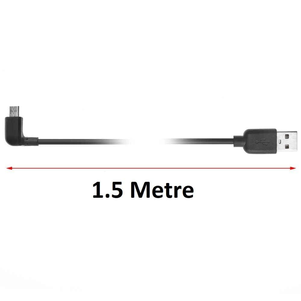 Chargeur de voiture pour Tomtom - Câble micro USB à angle droit 1,5 m - Câble USB pour chargement et synchronisation de données de voiture - TomTom GO, GO Live, Rider, Start