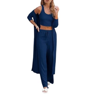 Womens Pajamas Lounge Sets 3 Piece Matching Paj...