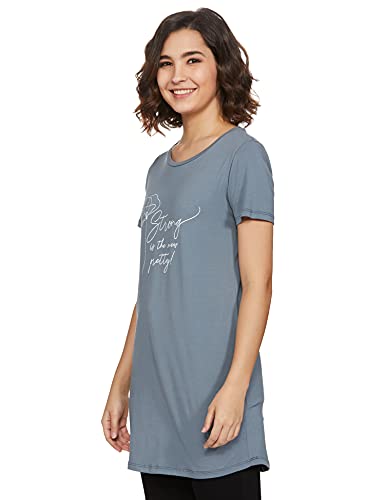 Image of Amazon Brand - Symbol Women's Cotton Stretch Half Sleeve Round Neck Regular Fit T-Shirt (Tunic Length)