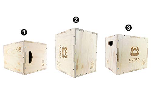 Ultra Fitness Wood Plyo Box - 3-In-1 Wood Plyo Box For Jump, Mma Training, Plyometrics (Small Size: 16" X 14" X 12") #TOP2