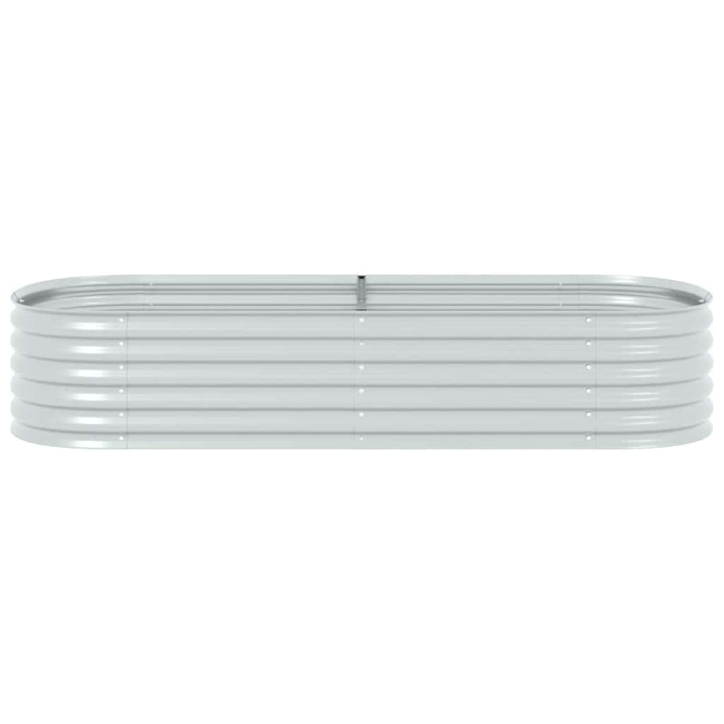 vidaXL Lit Surélevé 240x80x44 cm Acier Galvanisé Argenté Jardinière Pot Fleurs