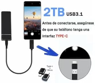 Portable External Hard Drive 2TB, Mini SSD Hard Drives,Solid State External Drives,Computer Backup Drive,USB 3.1 to Type-C Support Data Storage Transfer for Windows XP PC Laptop and Mac (2.0, TB)