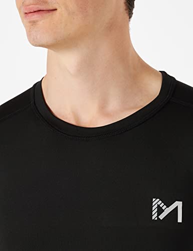 MEETYOO Camiseta Compresion Hombre, Ropa Deportiva Manga Larga Base Layers para Running Gym Ciclismo Camisa, Negro, S