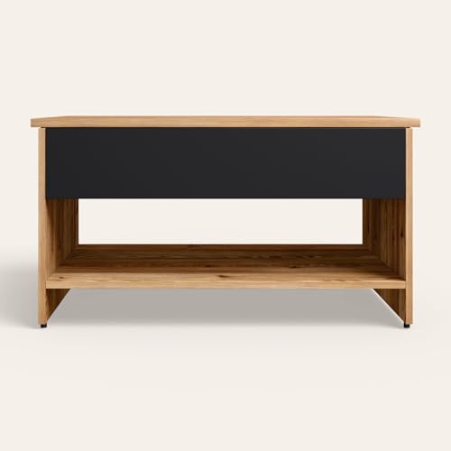 Image of Interio by Godrej Jaxon Compact Lift-Top Coffee Table with Hidden Storage, 1-Year Warranty, Remini Walnut