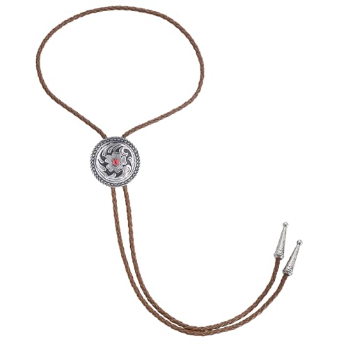 Image of GelConnie Floral Bolo Tie for Men Womens Bolo Tie Necklace Native American Black Men's Bolo Ties Western Cowboy Bolero Ties