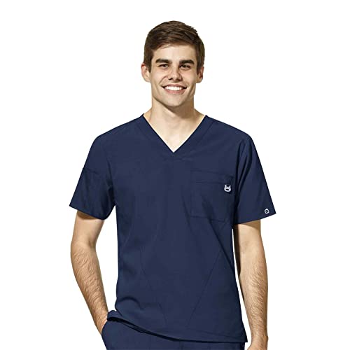 Wink W123 Scrubs for Men, V-Neck Scrub Top - Navy, XL