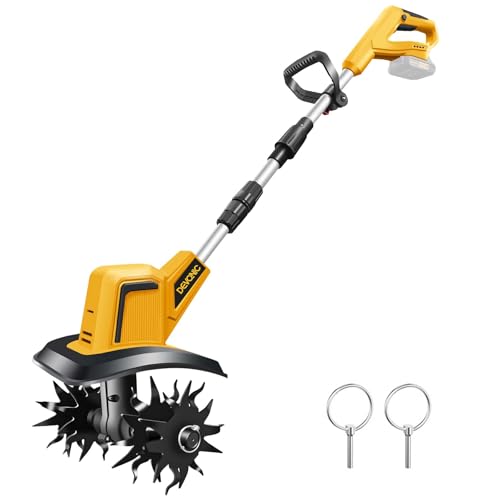 DEVONIC Cordless Electric Garden Tiller,330RPM Electric Garden Tiller, 8 in Tilling Width and 6 in Depth Garden Rototill - Detailed View