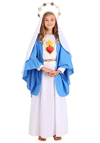 Girls Premium Nativity Mary Costume | Classic Biblical Dress-Outfit Medium