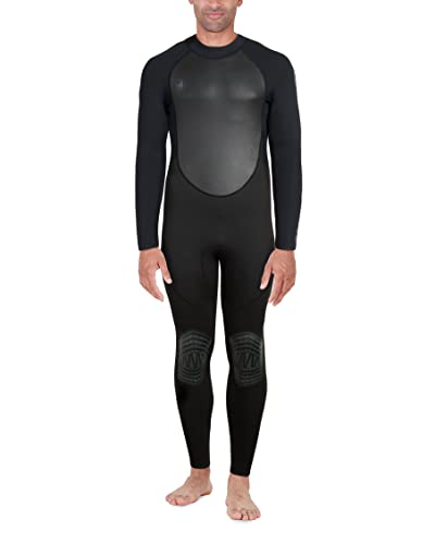 Body Glove Men's Wetsuit - UPF 50+ 3/2 MM Neoprene Back Zip Fullsuit (S-XXL), Size Medium, Black