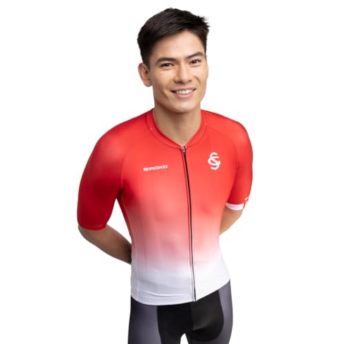 SIROKO Maillot de Manga Corta Real Sporting de gijón x Ciclismo SC M2 Mareona Rojo XXL
