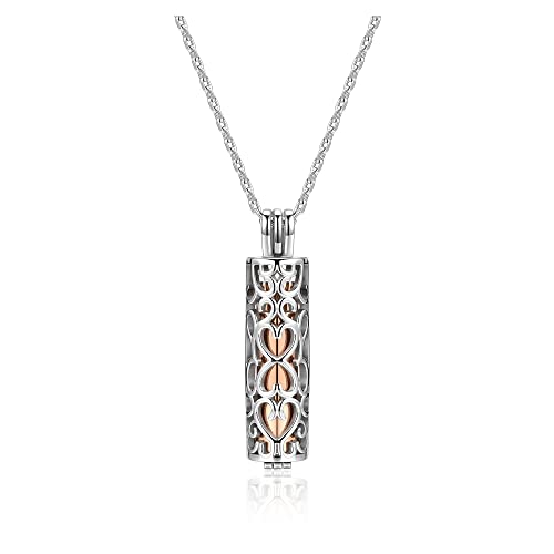 Zysta Collar de jaula hueca de acero inoxidable Memorial Urnas Colgante Collar Conmemorativo Pendant Ceniza Joyería, Acero inoxidable Cover