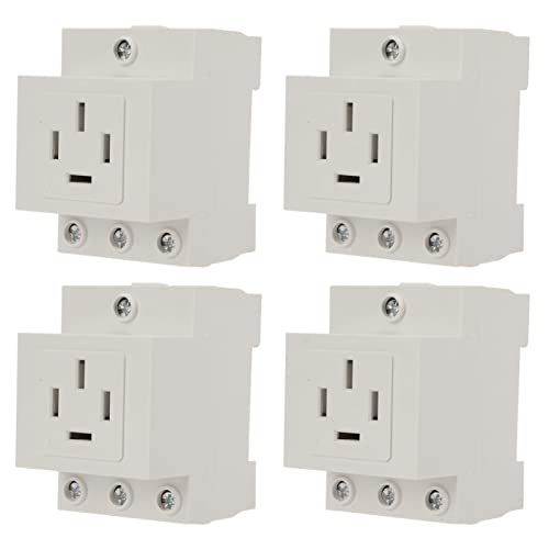 Chrees Temporizador de Salida Retardante de Llama Alta Capacidad de Sobrecarga Fácil Instalación para Enchufe Modular Paquete de 4 (AC30-416 (4 Piezas vendidas))
