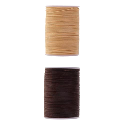 Image of 2 Rolls 130 Meters 0.5mm Round Polyester Waxed Thread Sewing Stitching | Sewing Thread