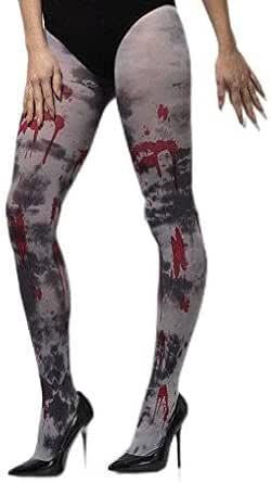Smiffys Zombie Dirt Tights, Child, Grey With Blood Splatter - View #5