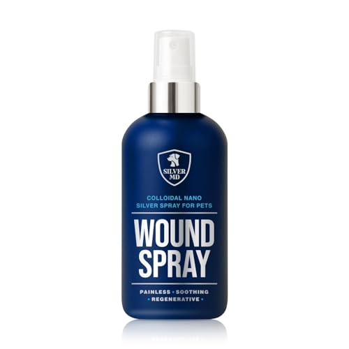 SilverMD Wound Spray for Dogs Cats & Pets 8 Oz. Nano Silver Hot Spot Itch Relief for Irritation Minor Wounds Cuts & Daily Care Alcohol & Fragrance Free No-Sting Clean Formula for Sensitive Skin