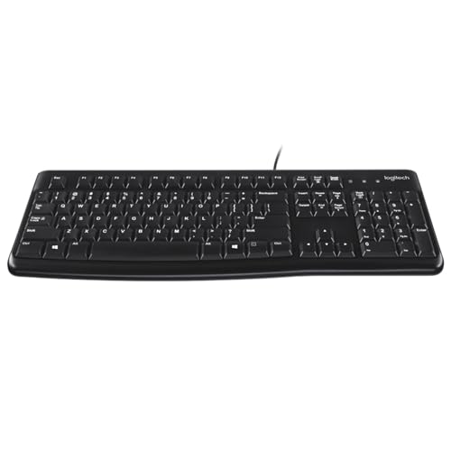Logitech K120 Wired Keyboard for Windows, USB Plug-and-Play, Full-Size, Spill-Resistant, Curved Space Bar, Compatible with PC, Laptop, QWERTY UK English Layout - Black - Image 3