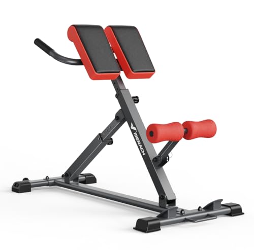MERACH Roman Chair Back Extension Adjustable Weight Bench Home Gym Sit Up Bench for Glutes & Ab Workouts Back Extension Machine Hyperextension Roman Chair for Lower Back Pain Relief