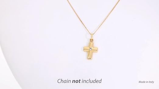 Ciondolo A Forma Di Croce In Oro Massiccio 14K, Lunghezza 1-5/8" X - Foto 7