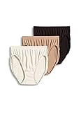 Jockey For Her Comfies 3-pk. Hi-Cut Panties 3326 IVORY/BLACK/WHITE 6