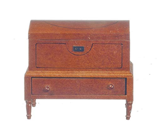 Dollhouse Miniature 1:12 Scale Walnut Lincoln Dome Chest #T6745 #TOP14