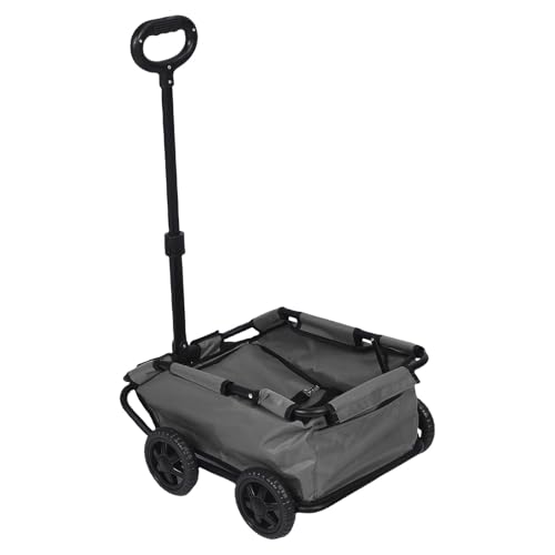 HUSHUI Carroller de Mascotas Plegable, 4 Ruedas Portátiles Carro de Mascotas Pullable, Diseño de Inclinación de 45 °, para Viajes de Campamento Al Aire (Gris)