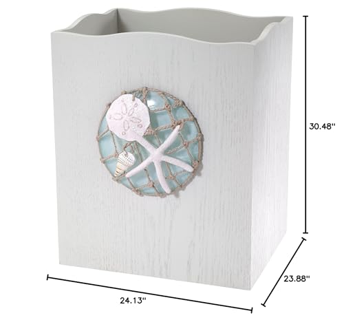 Avanti Linens - Waste Basket, Decorative Trash Can, Beach Inspired Bathroom Accessories (Seaglass Collection) - Image 6