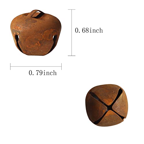 Country-Primitive-Craft-Rusty-Tin-Jingle-Bells-for-Crafting-Designing-and-Decorating-Home-Decoration-50-PiecesRusty-079-inch Country Primitive Craft Rusty Tin Jingle Bells for Crafting Designing and Decorating Home Decoration 50 PiecesRusty 079 inch