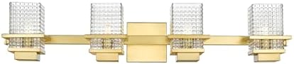 Miniatura 2 de Innovations Lighting Wellfleet - Tocador de baño de 4 luces en estilo retro, 6 pulgadas de alto y 33 pulgadas de ancho, acabado dorado satinado,