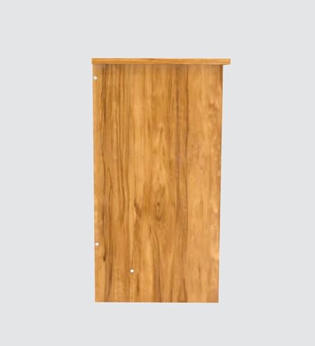 Image of Compact Study Desk, Oak Wood Finish, Space-Saving Home Office Table, 80x40x74 cm, DIY Assembly, Modern Design