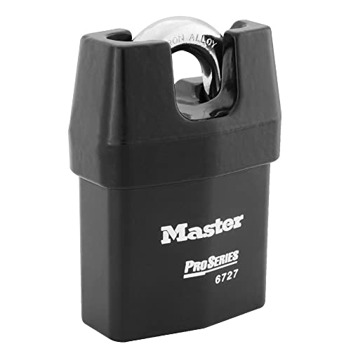Image of Master Lock Company 6727WO 2-5 /8 in. High Security Shrouded Shackle Padlock Body Less Cylinder Black