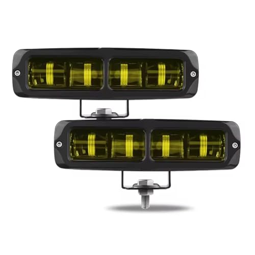 Focos de conducción todoterreno contra la niebla: barra de luz LED amarilla para moto y UTV