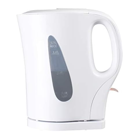 FINE ELEMENTS SDA1567 White Plastic Kettle 1.7Litre Capacity with Stainless Steel Heating Element, Clean Modern Design, External Water Gauge and Manual Opening Lid (UK Type G Plug) Cover