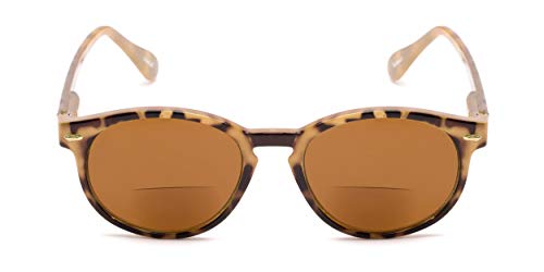 Readers.com Reading Sunglasses: The Drama Bifocal Reading Sunglasses Narrow Round Style For Men And Women - Light Tortoise With Amber, 2.75 #TOP1