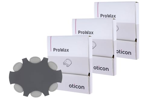 Oticon ProWax Hearing Aid Filters (3-Pack) - Original Easy to Replace Wax Guards for Optimal Performance (White/Pink)