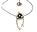 kiss the frog Froschkönig Kette Collier Frosch mit Krone mit Satinband 925er Silber Emaille Krone vergoldet + Silberbox