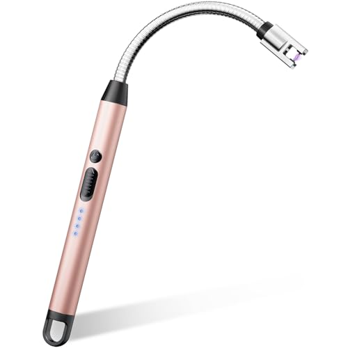 VEHHE Rechargeable 360° Flexible-Neck Arc Lighter (Rose Gold)