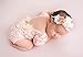 Terriboo Nouveau-né Dentelle Barboteuse Photographie Accessoire Bébé Fille Bébé Photo Accessoire Body Tenue avec Bandeau Fleur (PinkLace)